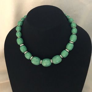 Green Faceted Bead Necklace